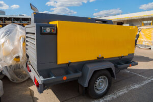 Mobile,Diesel,Compressor,On,Wheels,For,Supplying,Pneumatic,Air,To