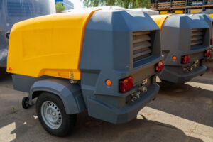 Mobile,Diesel,Compressor,On,Wheels,For,Supplying,Pneumatic,Air,To